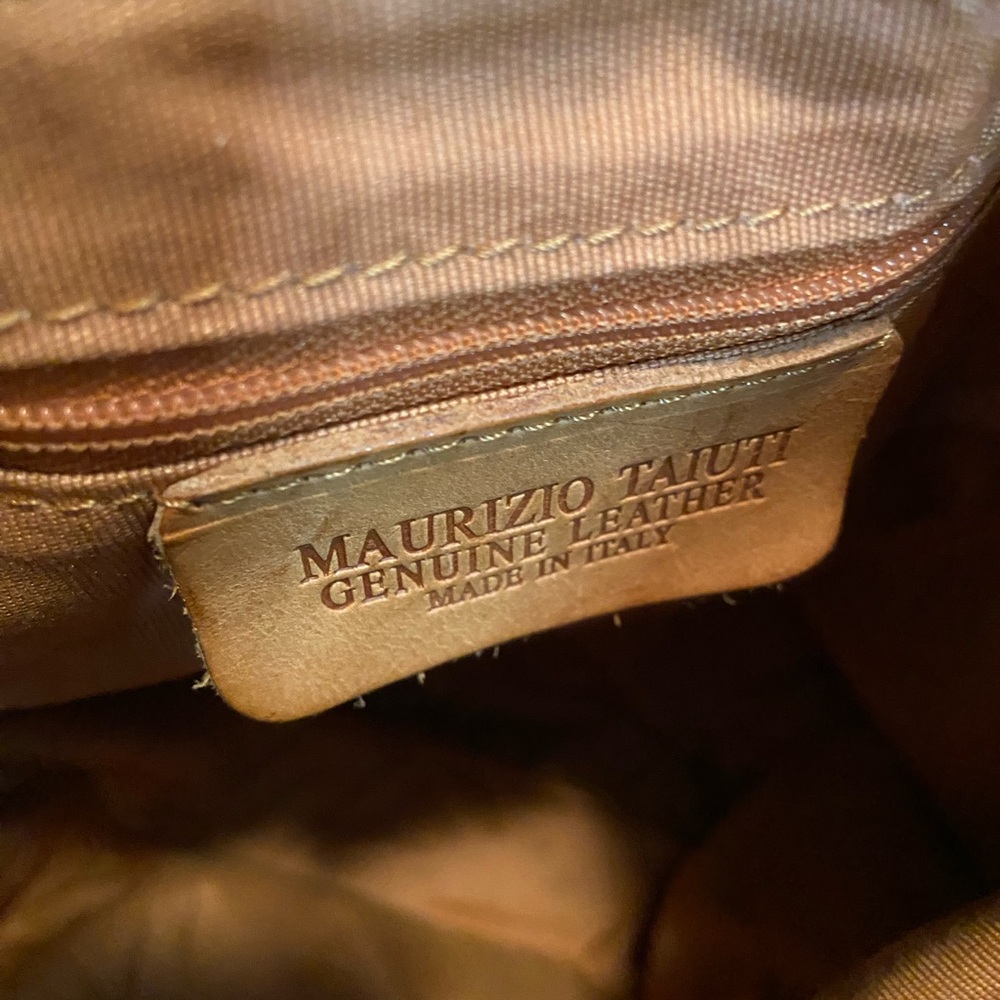 Maurizio Taiuti Italian Leather Floral Bucket Bag Purse - Picture 6 of 12
